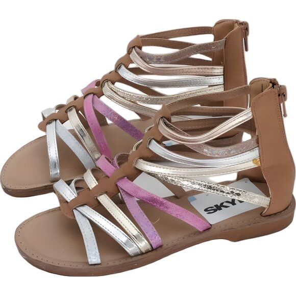 Girls Tucker & Tate Marissa Brown Gladiator Sandals Size 2 M Big Kid - Picture 2 of 6